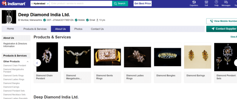 Deep diamond ltd products list